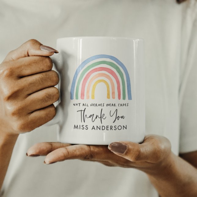 Moderner Regenbogenlehrer dankt Ihnen für Ihr Gesc Tasse (Von Creator hochgeladen)