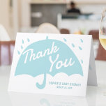 Moderner Regenschirm Baby Shower Boy Danke<br><div class="desc">Diese hübsche Baby Dusche Dankeschön Card mit einem schlichten,  modernen,  stilvollen Regenschirm mit Regentropfen,  der in hellblau gestaltet wurde und perfekt für eine Baby-Dusche geeignet ist. Matching-Produkte in einer Sammlung verfügbar.</div>