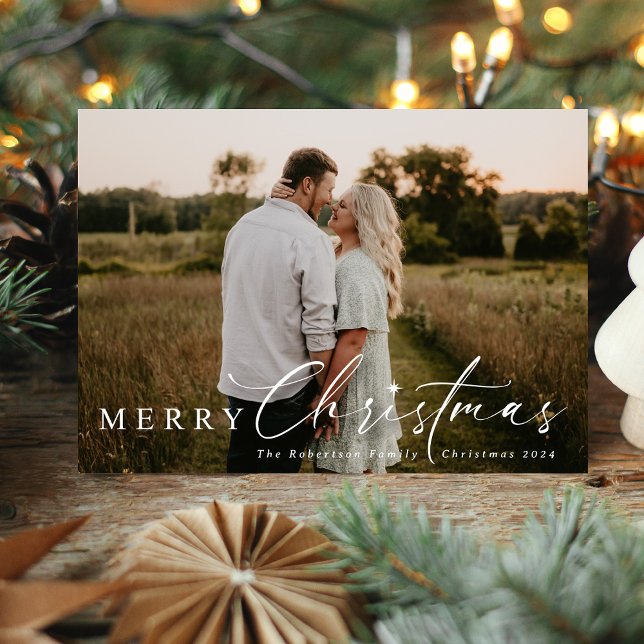 Moderner religiöser Weihnachtsstar Feiertagskarte (Simple & Modern Religious Christmas Card with Star of Bethlehem)