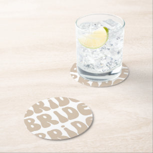 Moderner Retro Bridge Junggeselinnen-Abschied Vint Runder Pappuntersetzer