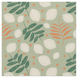 Moderner Retro Citrus Green aus dem Mittelalter  Stoff