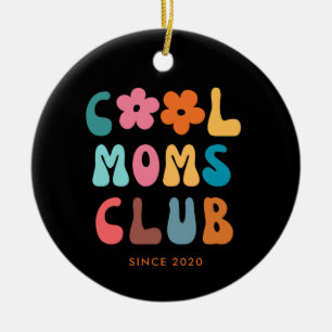Moderner Retro Cool Moms Club Vintag Groovy Daisy Keramik Ornament