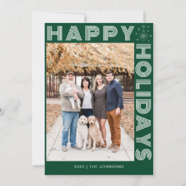 Moderner Retro Elegantes, individuelles, dunkelgrü Feiertagskarte