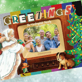 Moderner Retro Foto Weihnachtsfeiertag Feiertagskarte