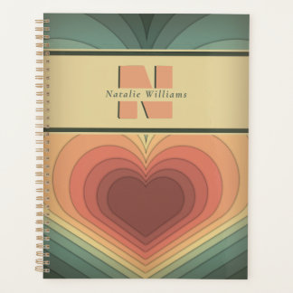 Moderner Retro Funky Romantic Heart Planner Planer