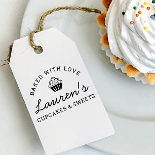 Moderner Retro gebacken mit Liebe Cupcakes Permastempel