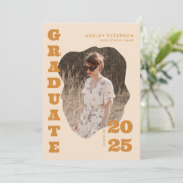 Moderner Retro-Gelbe Typografie-Foto Abschluss Ankündigung