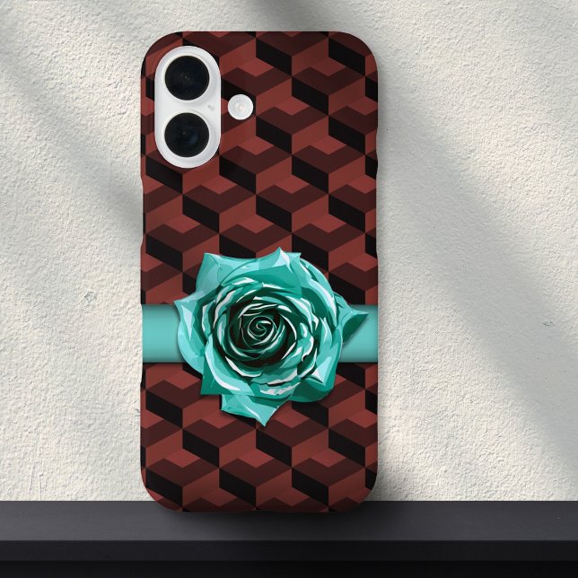 Moderner Retro Geometric Rose Choker Maximalist Case-Mate iPhone Hülle (Von Creator hochgeladen)