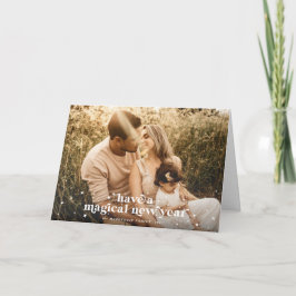 Moderner Retro hat ein magisches Neujahrsfest-Foto Karte