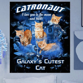 Moderner Retro-Hundename Süße Weltraumfotos Bootle Poster