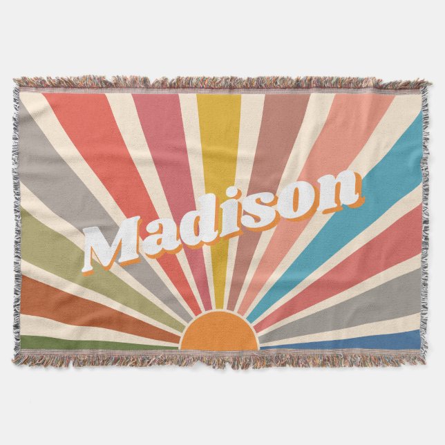 Moderner Retro Individuelle Name Spaß Vintager Reg Decke (Vorderseite)