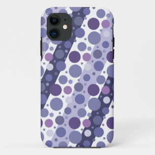 Moderner Retro lila Polka-Punkt-Spaß iPhone 11 Hülle