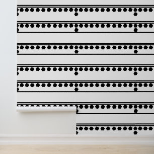 Moderner Retro-Minimaler Schwarz-weiß-Line-Peel-St Tapete