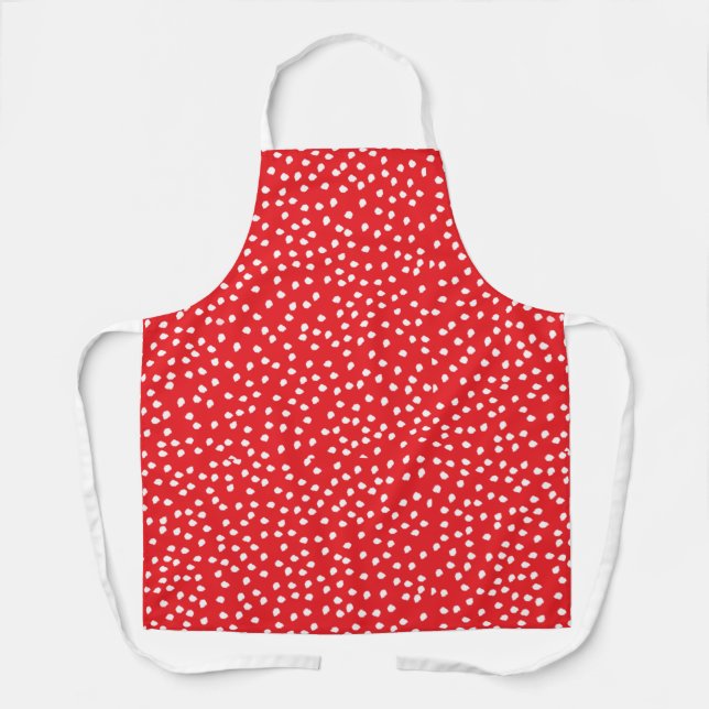 Moderner Retro Niedlicher Red Polka Dot Schürze (Vorderseite)