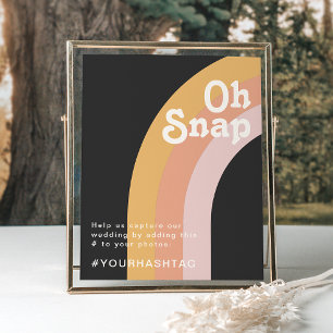 Moderner Retro-Regenbogen der 70er Jahre Dark Oh Poster