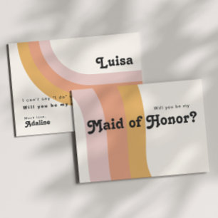 Moderner Retro-Regenbogen   Trauzeugin Vorschlagsk Einladung