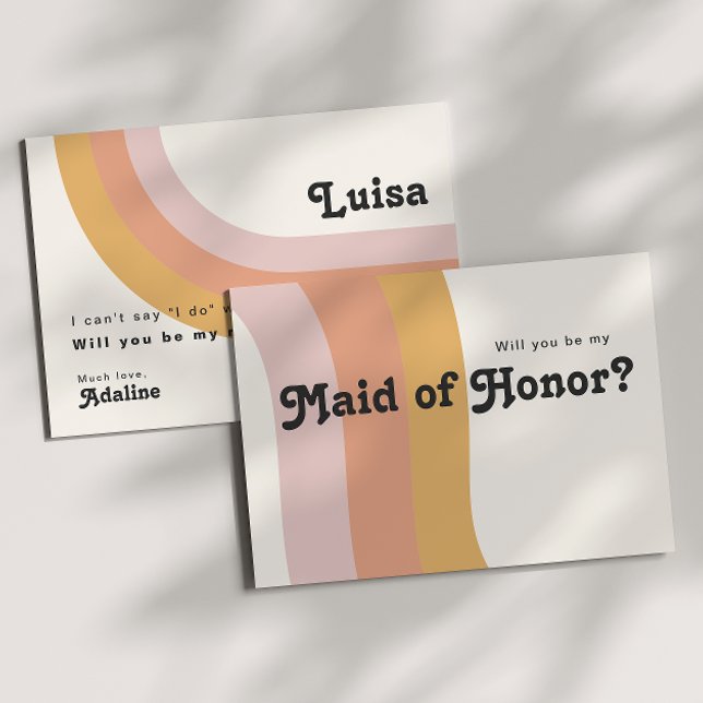 Moderner Retro-Regenbogen | Trauzeugin Vorschlagsk Einladung (Von Creator hochgeladen)