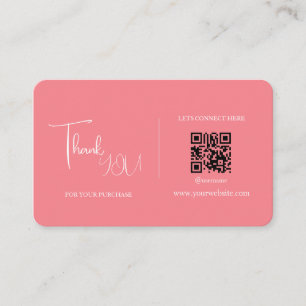 Moderner Retro rosa benutzerdefinierter QR-Code Da Visitenkarte