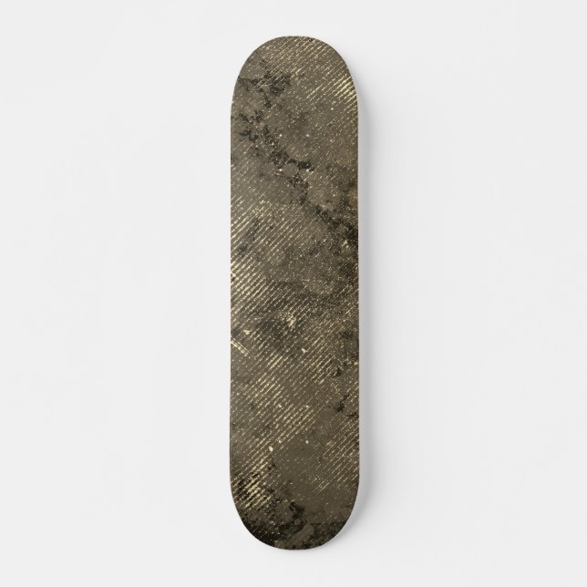 Moderner Retro Space Urban Sepia Brown Skateboard (Vorne)