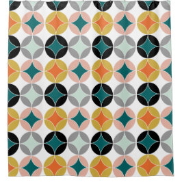 Moderner Retrostil des Mitteljahrhunderts Gemuster Duschvorhang