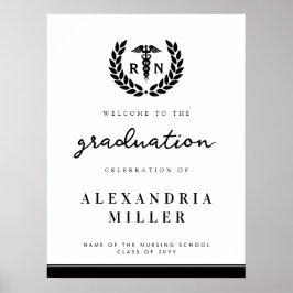 Moderner RN Nursing School Abschluss Begrüßungszei Poster