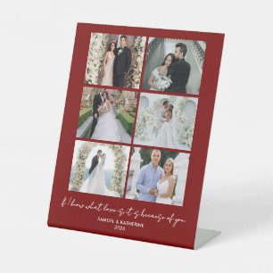 Moderner Romantischer 6-Foto-Collage Valentinstag Sockelschild