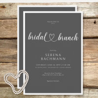 Moderner romantischer Minimal Gray Bridal Brunch
