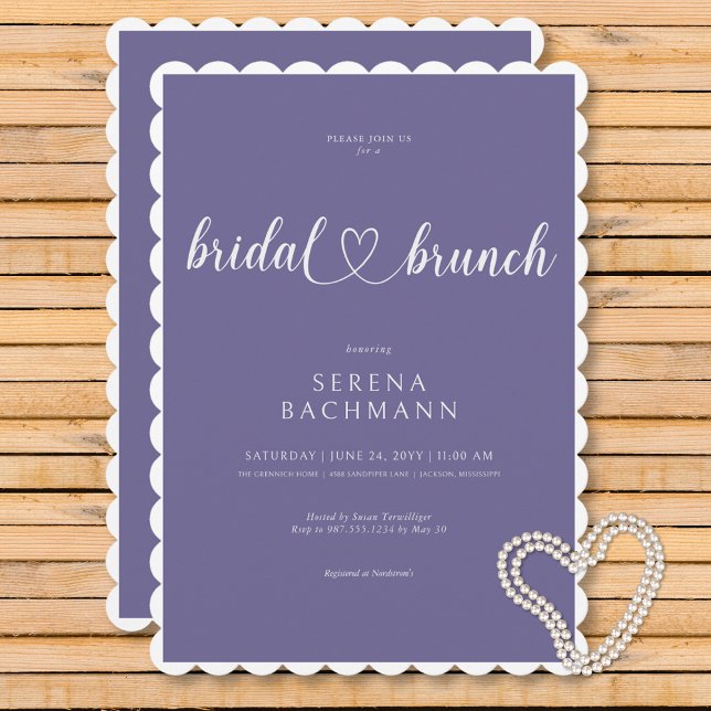 Moderner romantischer Minimal Lavender Bridal Brun Einladung (Modern Romantic Minimal Lavender Bridal Brunch Invitation)