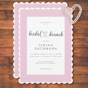 Moderner romantischer Pink & White Bridal Brunch Einladung