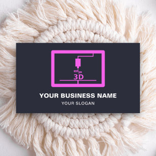 Moderner Rosa 3D-Drucker Visitenkarte