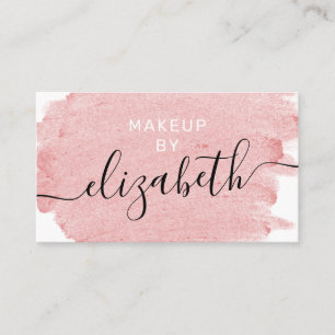 Moderner rosa Aquarell Brushstroke-Maskenbildner Visitenkarte