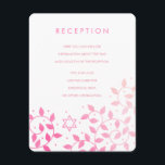Moderner rosa Baum Bat Mitzvah Beilage Karten<br><div class="desc">Benutzerdefinierte Bat Mitzvah Beilage Karten für Empfang,  Richtungen,  oder andere Informationen. Mit hübschen,  modernen rosa Aquarell Star of David und Wirbel Tree of Life Blätter.</div>