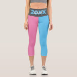 Moderner rosa, blau und grau Abschluss Capri Leggings<br><div class="desc">Moderne rosa,  blaue und graue Abschluss Capri Leggings</div>