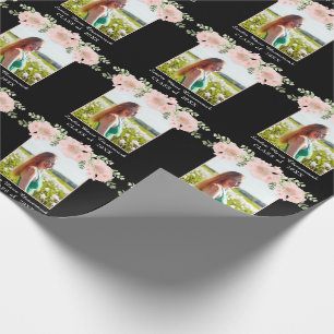 Moderner, rosa Blume Blumenkohl Abschluss Klasse 2 Geschenkpapier