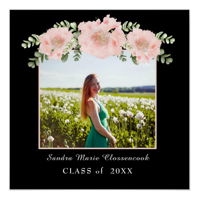 Moderner, rosa Blume Blumenkohl Abschluss Klasse 2 Poster (Vorderseite)