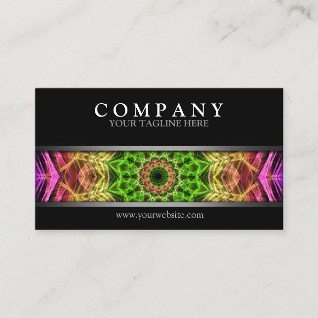 Moderner rosa BlumeMandala Visitenkarte (Vorderseite)