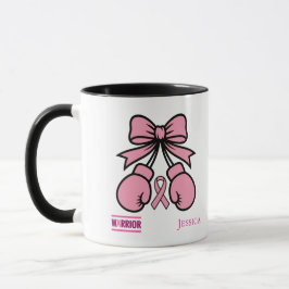 Moderner rosa Brustkrebs Krieger-Individuelle Name Tasse