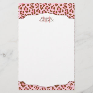 Moderner rosa Choco Tierdruck-Girly Briefpapier
