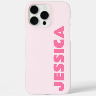 Moderner rosa Einfache Bezeichnung Personalisiert iPhone 16 Pro Max Hülle