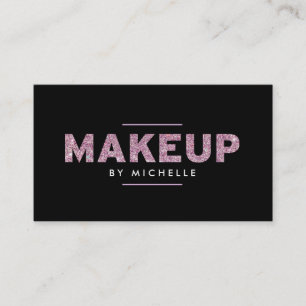 Moderner rosa Glitzer Makeup Artist Visitenkarte