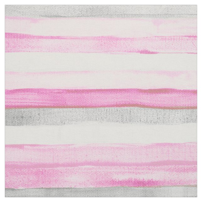 Moderner rosa grauer Aquarelljutefaser stripes Stoff (Muster)