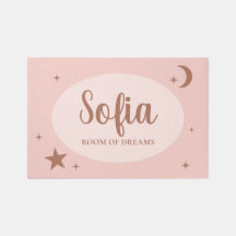 Moderner rosa Individuelle Name Whimsical Celestic