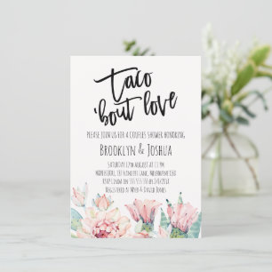 Moderner Rosa Kaktus Taco 'bout Love Paare Brause Einladung