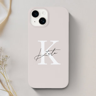 Moderner rosa Kalligrafie-Name Monogramm Case-Mate iPhone 14 Hülle