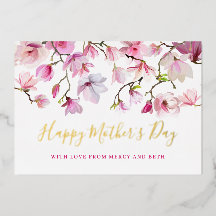 Moderner rosa Magnolia floraler Happy Mothers Day