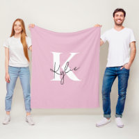 Moderner rosa Personalisierter Monogramm-Name: