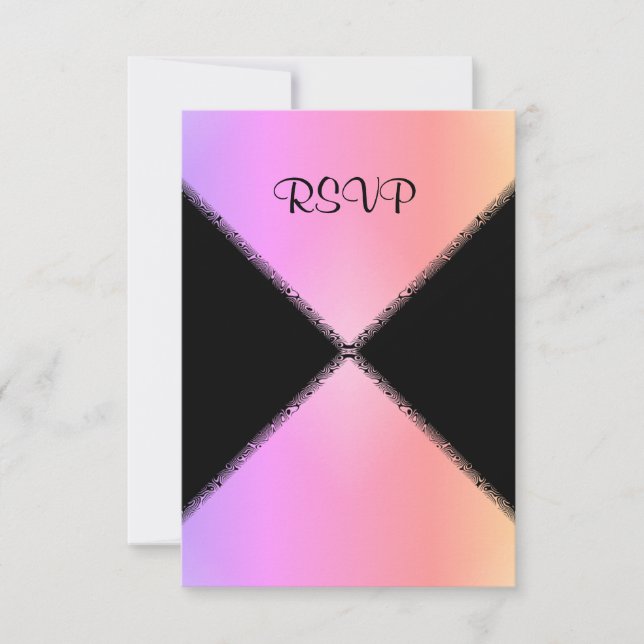 moderner rosa Regenbogen WEDD RSVP Karte (Vorderseite)