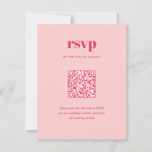 Moderner rosa Trendy Mix Match Wedding QR Code RSVP Karte