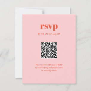 Moderner rosa Trendy Mix Match Wedding QR Code RSVP Karte