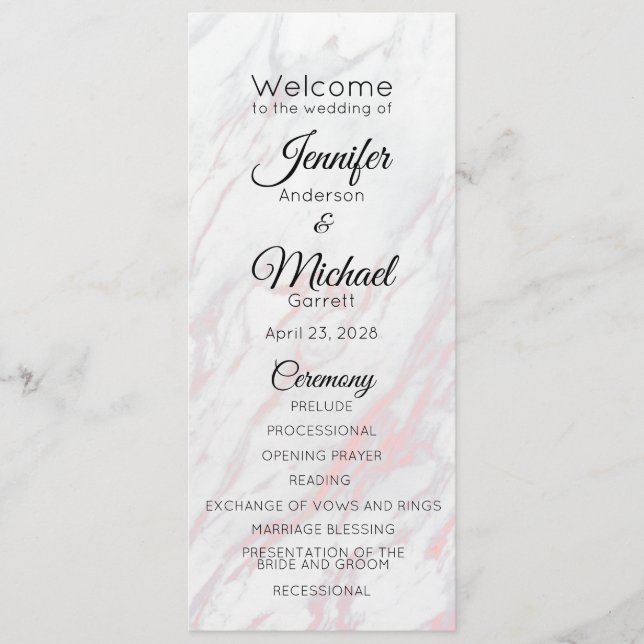 Moderner rosa und grauer Marmor Programm (Vorderseite)